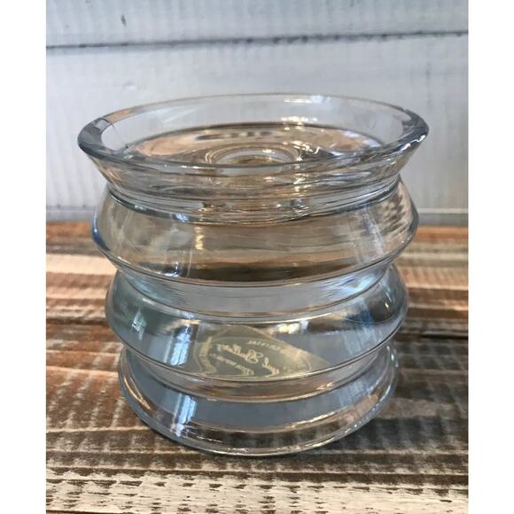 Pair Set of 2 1998 Royal Gallery Czech Crystal Candlestick Holders Geometric - Picture 4 of 7